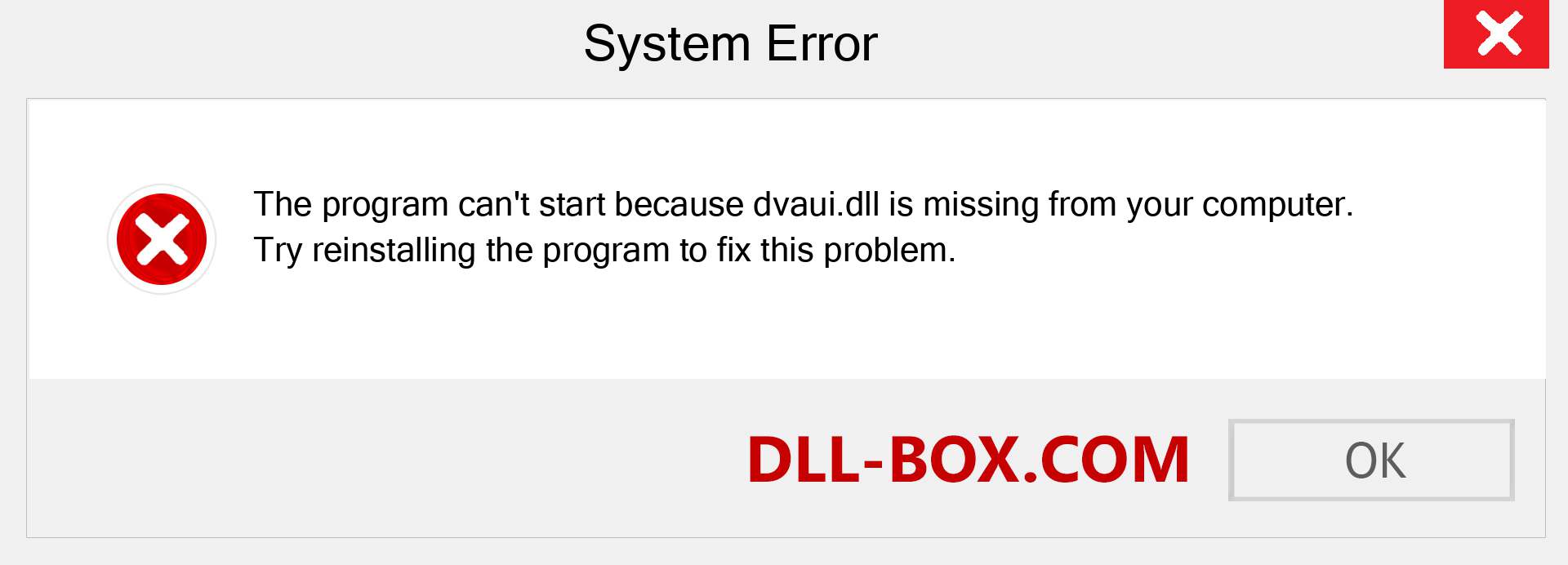  dvaui.dll file is missing?. Download for Windows 7, 8, 10 - Fix  dvaui dll Missing Error on Windows, photos, images